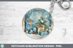 GorgeousVintage Blue Christmas Keychain design.