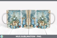 GorgeousVintage Blue Christmas Mug Wrap design.