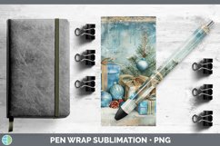 GorgeousVintage Blue Christmas Pen Wrap design.