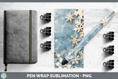 GorgeousVintage Blue Christmas Pen Wrap design.