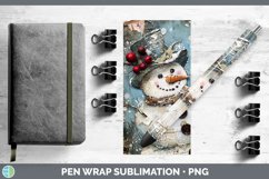 GorgeousVintage Blue Christmas Pen Wrap design.