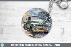 GorgeousVintage Blue Christmas Keychain design.