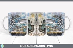 GorgeousVintage Blue Christmas Mug Wrap design.