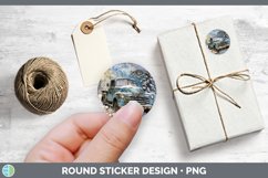 GorgeousVintage Blue Christmas Stickers design.
