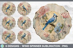 Bundle of six Decoupage Blue Jays Wind Spinner designs.
