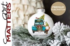 Vintage Truck Santa Gnome - 300 DPI - Hand Painted Product Image 1