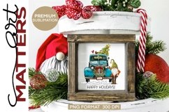 Vintage Truck Santa Gnome - 300 DPI - Hand Painted Product Image 3