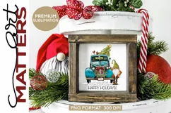 Vintage Truck Santa Gnome - 300 DPI - Hand Painted Product Image 3