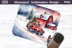 Christmas Mouse Pad PNG | Farm Truck MousePad Product Image 1