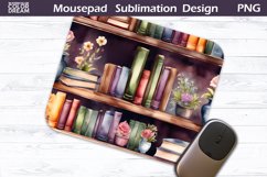 Books MousePad Sublimation | Book Lover Mouse Pad PNG Product Image 1