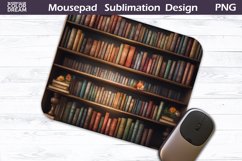 Books MousePad Design PNG | Book Lover Mouse Pad Sublimation Product Image 1