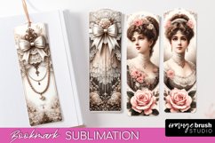 Vintage Bookmark Sublimation - Scrapbook Bookmarks 4 PNG Product Image 1