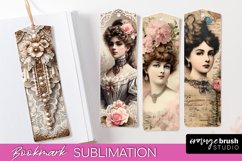 Vintage Bookmark Sublimation - Scrapbook Bookmarks 4 PNG Product Image 1
