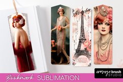 Vintage Bookmark Sublimation - Flapper Girl Bookmarks 4 PNG Product Image 1