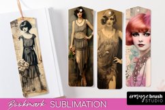 Vintage Bookmark Sublimation - Scrapbook Bookmarks 4 PNG Product Image 1
