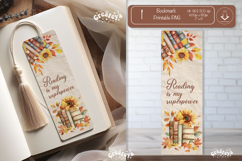 Open Book Vintage Bookmark png Book Lover Printable Quote Product Image 1