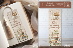 Open Book Vintage Bookmark png Flower Book Lover Quote png Product Image 1