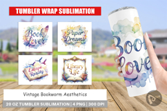 Vintage Bookworm Quotes Tumbler Product Image 1