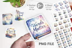 Vintage Bookworm Quotes Sticker Product Image 1