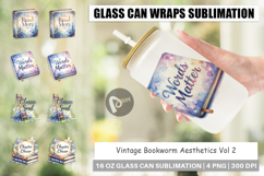 Vintage Bookworm Quotes Glass Can Product Image 1