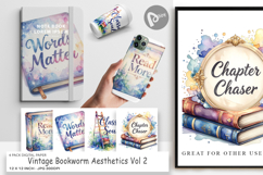 Vintage Bookworm Digital Paper Product Image 1