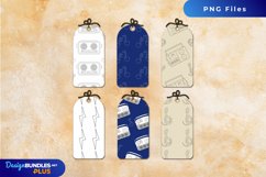 Vintage Boombox Patterned Shaped Tag Product Image 1