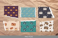 Vintage Boombox Torn Paper - Scrapbooking PNG Product Image 1