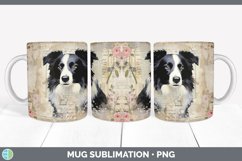 GorgeousDecoupage Border Collies Mug Wrap design.