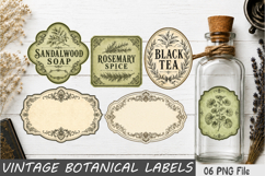 Vintage Botanical Labels PNG Product Image 1