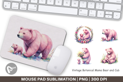 Botanical Mama Bear &amp; Cub Mouse Pad Product Image 1