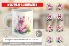 Botanical Mama Bear &amp; Cub Mug Wrap Product Image 1
