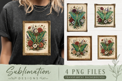 Vintage Botanical Mushroom PNG | Dark Academia Sublimation Product Image 1