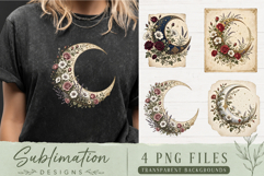 Vintage Botanical Mushroom PNG | Dark Academia Sublimation Product Image 1