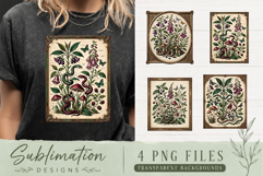 Vintage Botanical Mushroom PNG | Dark Academia Sublimation Product Image 1