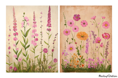 Spring Flowers Junk Journal Pages |Floral Digital Papers Product Image 2