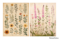 Spring Flowers Junk Journal Pages |Floral Digital Papers Product Image 3