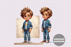 Fashion boy illustration, Vintage boy clipart Product Image 1