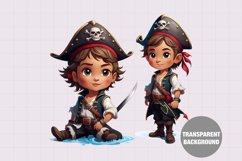 Pirate watercolor illustration, Vintage boy clipart Product Image 1