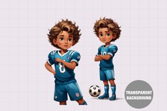 Soccer boy clipart, Vintage boy clipart Product Image 1
