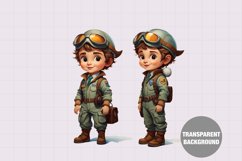 Pilot boy clipart, Vintage boy clipart Product Image 1
