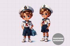 Nautical boy clipart, Vintage boy clipart Product Image 1