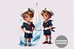 Sailor boy clipart, Vintage boy clipart Product Image 1