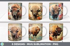 Bundle of six Decoupage Buffalos Mug Wrap designs.