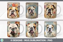Bundle of six Decoupage Bulldogs Mug Wrap designs.