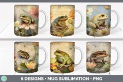 Bundle of six Decoupage frogs Mug Wrap designs.