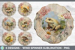 Bundle of six Decoupage frogs Wind Spinner designs.