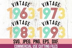 Vintage Birthday SVG 1963 1973 1983 1993 Retro Bundle 30 40 Product Image 1