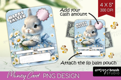 Vintage Bunny Money Card PNG - Cute Bunny Money Card Holder Product Image 1