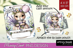 Vintage Bunny Money Card PNG - Cute Bunny Money Card Holder Product Image 1