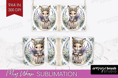 Vintage Bunny Mug Wrap - Cute Bunny Mug PNG Sublimation Product Image 1
